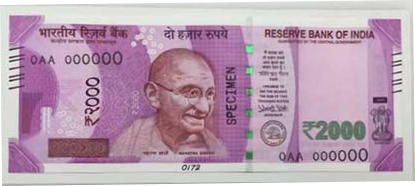 new rupee 2000 currency note India