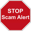 scam alert stop sign