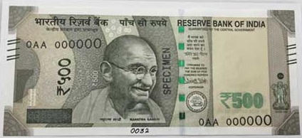 India new rupees 500 currency note