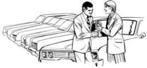 car salesman cartoon